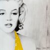 Sandra Silén Marilyn Monroe Gul, Litografi, 40×29 cm, signerad, upplaga 295 ex