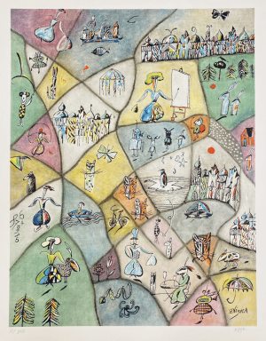 Madeleine Pyk Enigma – enigma är ett av Madeleine Pyks mer gåtfulla och poetiska verk, som lever upp till sitt..., Litografi, signerad, upplaga 250 ex