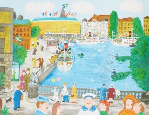 Litografi av Lennart Jirlow, exempel på konst till vardagsrummet från Nordic Art i Stockholm