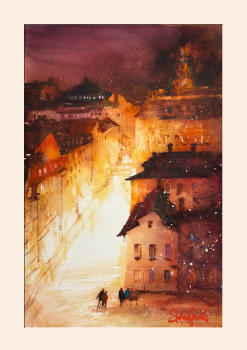 Stefan Gadnell Peter Myndes Backe – Akvarell, 38×56 cm, signerad