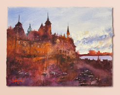 Stefan Gadnell Söder mälarstrand – Akvarell, 47×61 cm, signerad