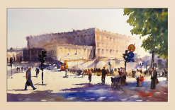 Stefan Gadnell Stockholms Slott – Akvarell, 77×47 cm, signerad