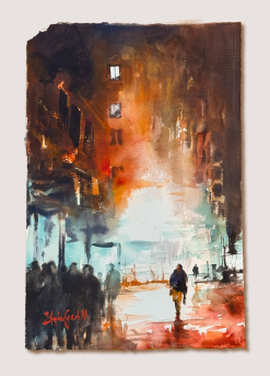 Stefan Gadnell Victoria – Akvarell, 38×56 cm, signerad