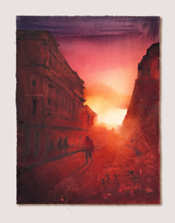 Stefan Gadnell Kungliga Operan – Akvarell, 38×56 cm, signerad