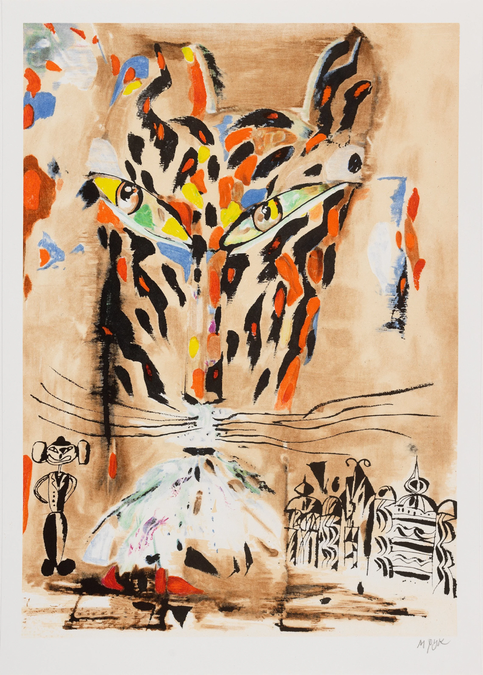 Madeleine Pyk Brun Tiger – den bruna tigern av Madeleine Pyk är ett jordnära och kraftfullt djurporträtt med varma..., Litografi, signerad, upplaga 250 ex