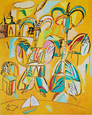 Madeleine Pyk Karneval – Litografi, 64×86 cm, signerad, upplaga 450 ex