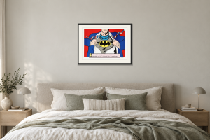 Superbat II i Sovrum – säng. Illustrerad inramning, ungefärlig rumsskala.