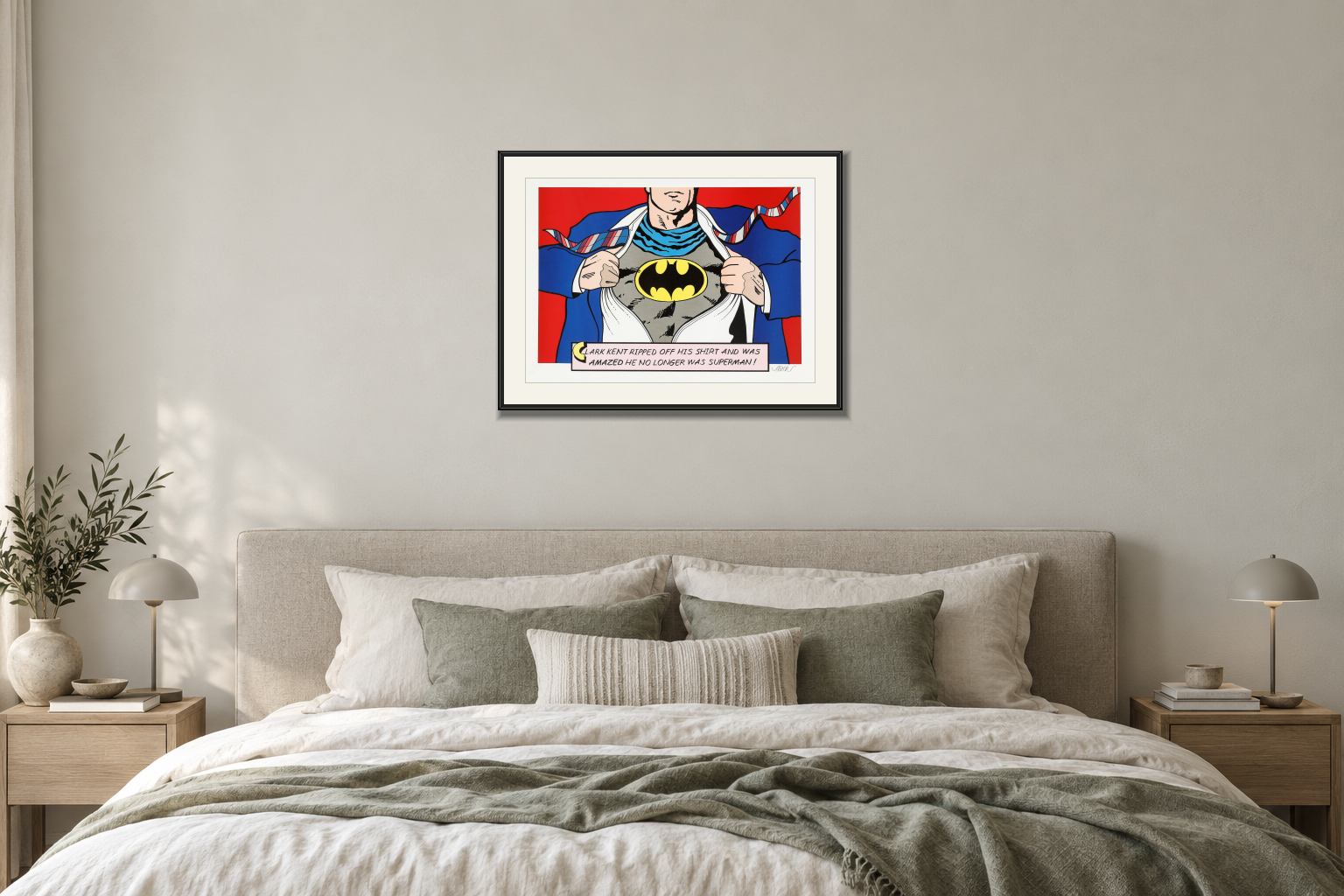 Superbat II i Sovrum – säng. Illustrerad inramning, ungefärlig rumsskala.