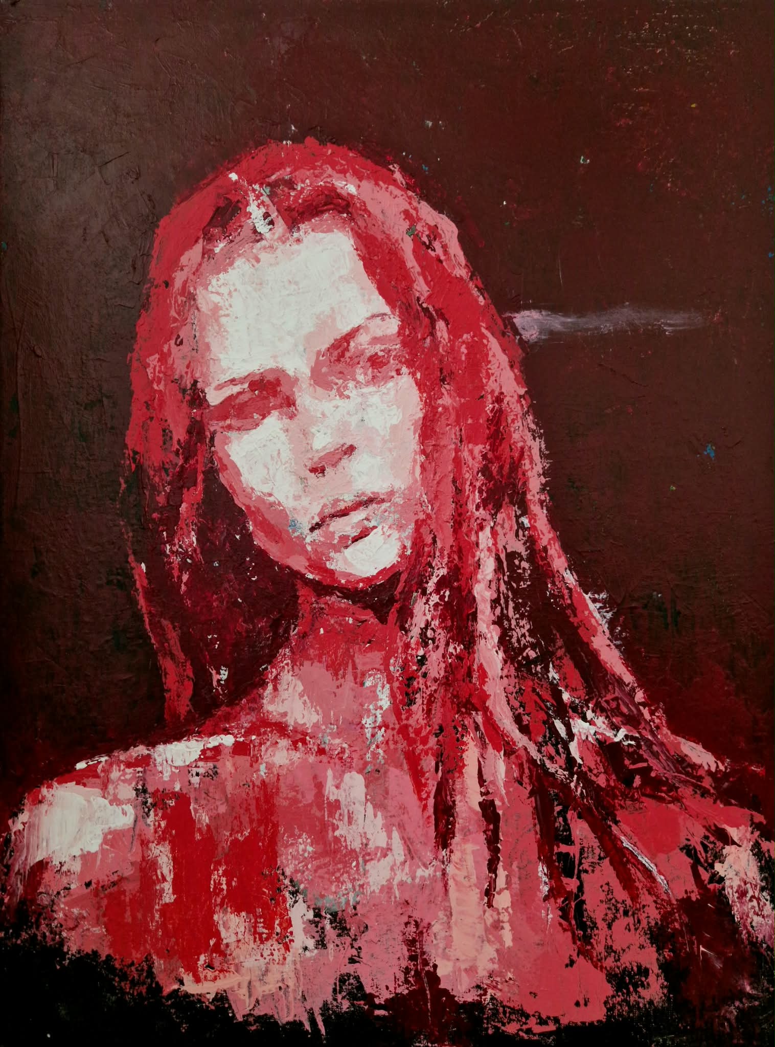 Carolina Bååth, Fragment, akryl på duk, 60×80 cm