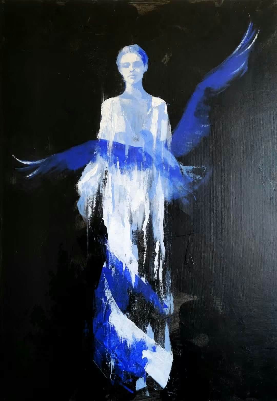 Carolina Bååth, Svävare, akryl på duk, 70×100 cm