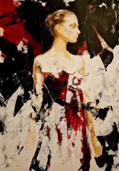 Carolina Bååth, I hennes tystnad, akryl på duk, 70×100 cm