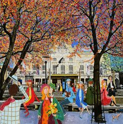 Dramatenpromenad, giclée av Marika Lang