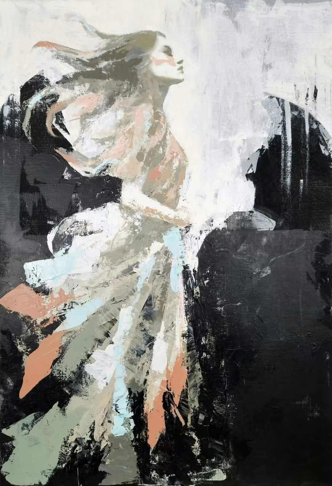 Carolina Bååth, Urkraft, akryl på duk, 70×100 cm